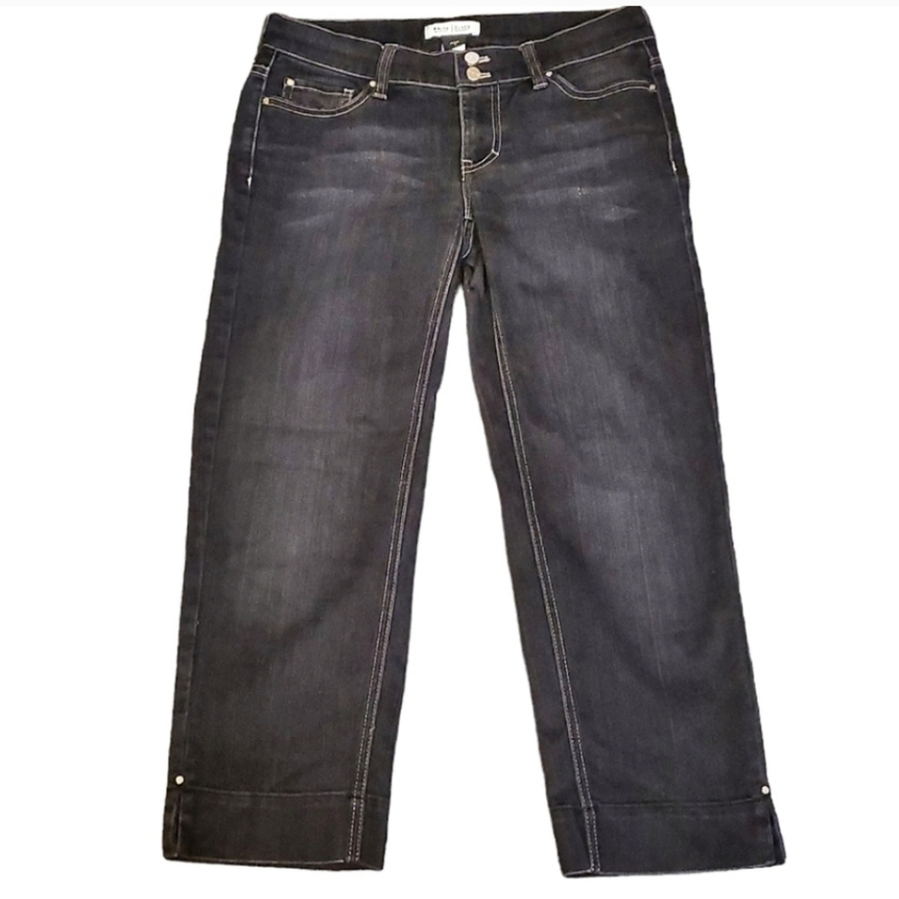 Women's 00 White House Black Market "NOIR" Black Capri Jeans - Picture 1 of 3